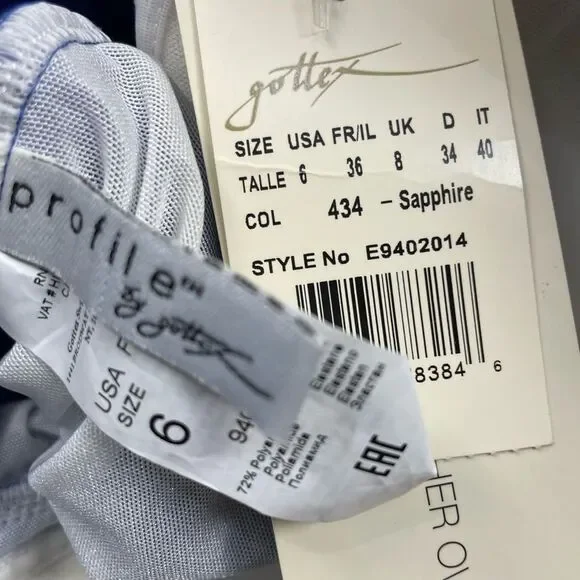 Gottex Profile Size 6 Bandeau Swim Dress One Piece Swimsuit NEW Blue - Picture 14 of 14